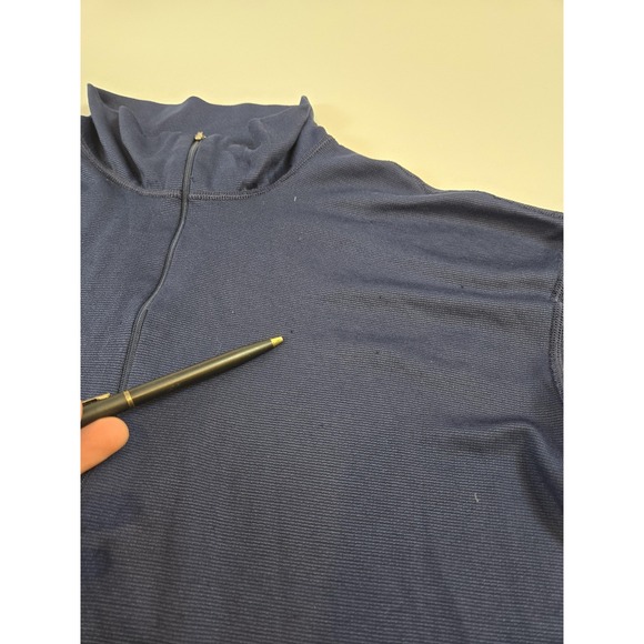 VINTAGE Patagonia Shirt Mens Large Blue Capilene 1/4 Zip Base Layer Made USA 90s - Picture 3 of 13